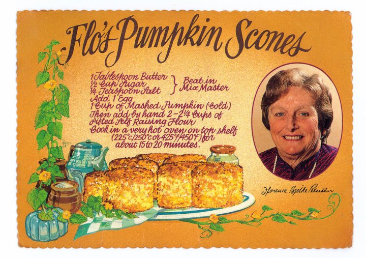 Flo's Pumpkin Scones - postcard front