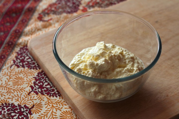 Freshly strained ricotta