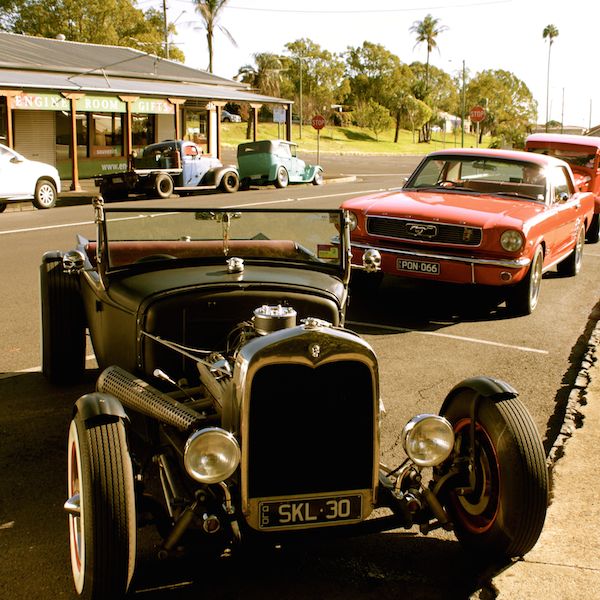 Rat rod outside The Engine Room cafe, Toowoomba, Queensland