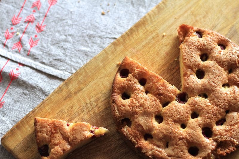 Raspberry Buttermilk Cake, with vanilla and lemon