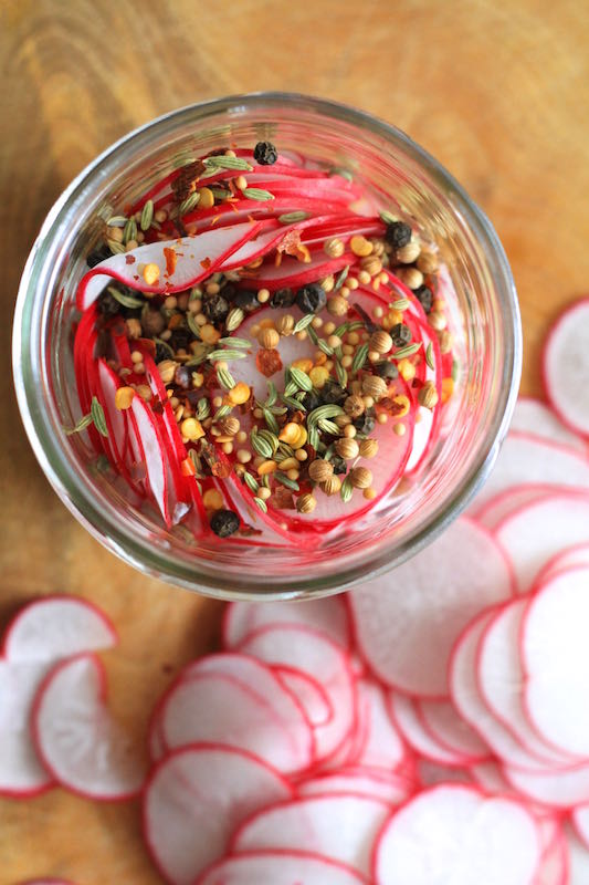 Quick Spiced Radish Pickle