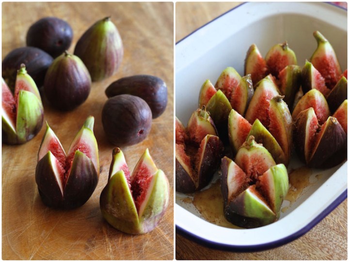 Roasted figs with lemon scented labneh