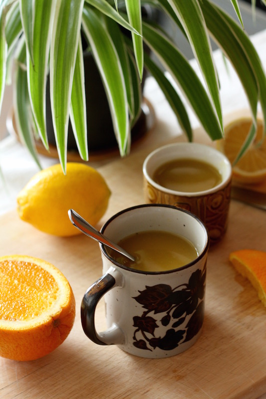 Under the Weather Tea - a medicinal infusion of fresh turmeric, ginger and barley 