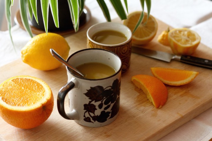 Under the Weather Tea - homemade remedy for colds and flu with turmeric, ginger and barley