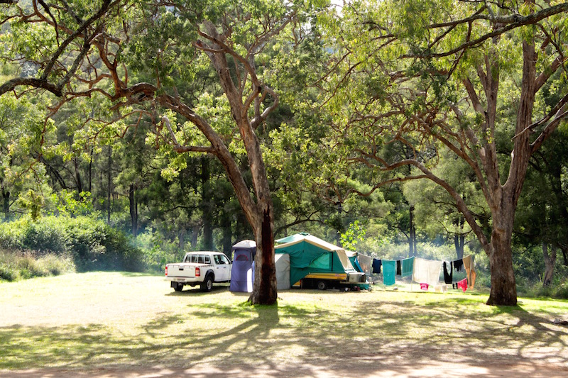 Rural camp site on the way to Toowoomba