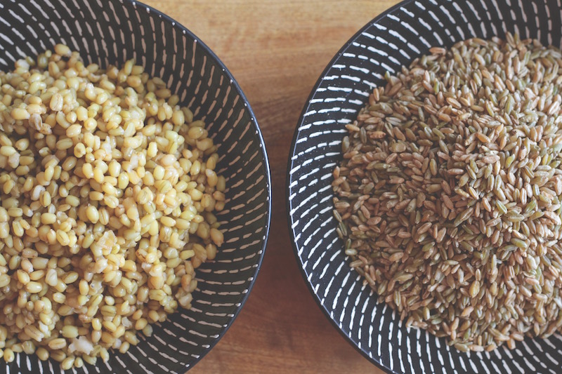 Freekeh - raw and cooked