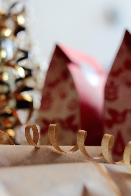 Red sacks and ribbons - homemade Christmas gifts