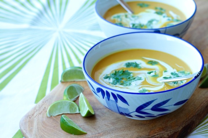Thai Pumpkin Soup with coconut, lime, turmeric and chilli