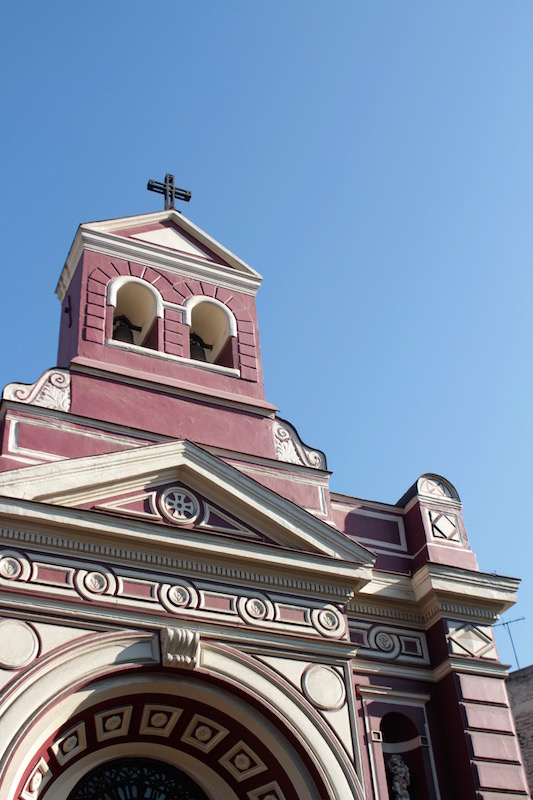 Colourful church in Lastarria, Santiago Chile