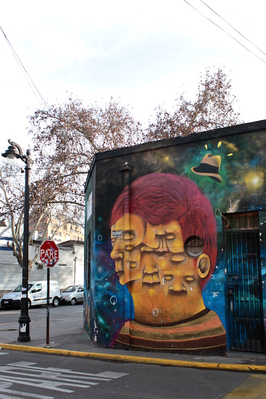 Something smells fishy - street art, Bellavista, Santiago Chile