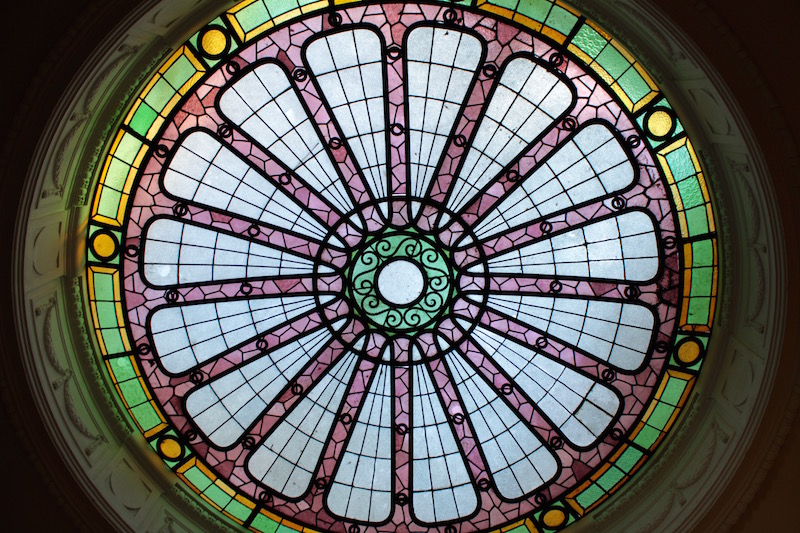 Stained glass ceiling dome, Santiago de Chile