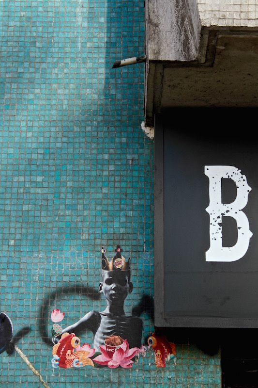 You are what you eat - street collage Santiago Chile