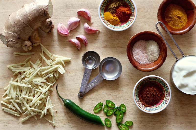 Quick and easy Baked Chicken Tikka with Spiced Sweet Potato and Cauliflower