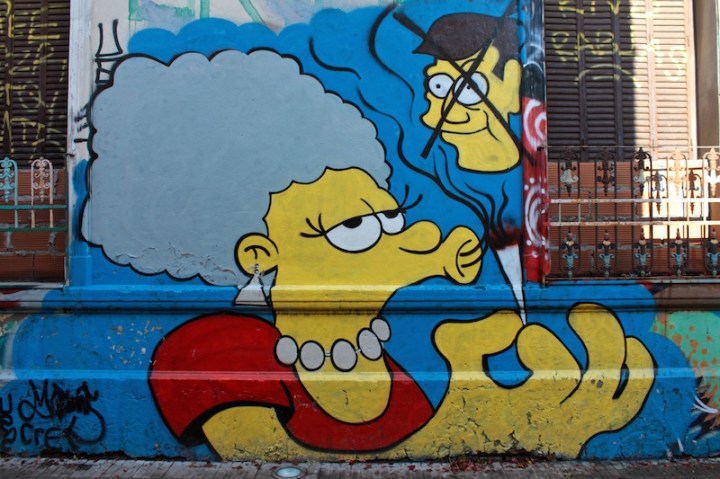 Homer's trashy sister - mural in Palermo Soho, Buenos Aires