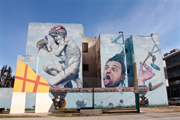 Martin Ron mural in Villa Urquiza, Buenos Aires Argentina