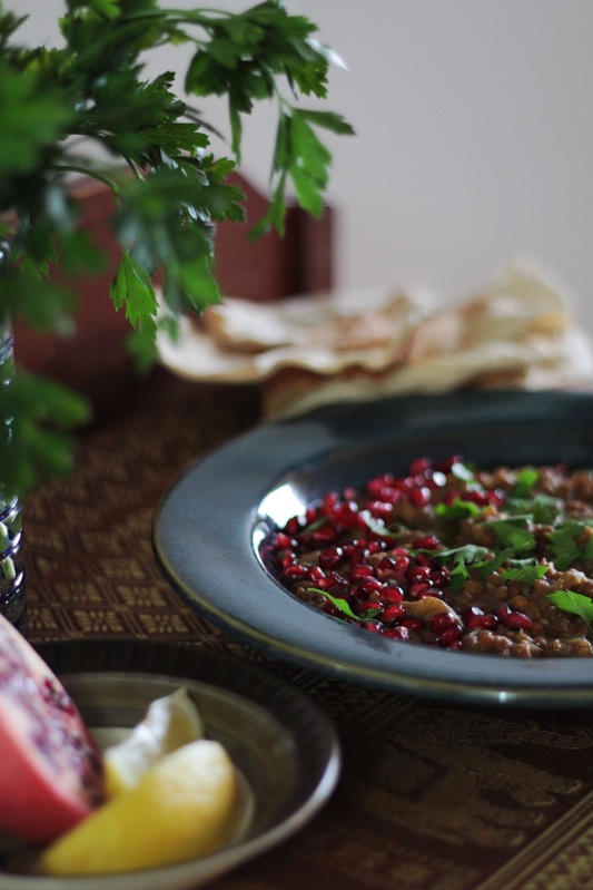 Rummaniyeh - Palestinian Lentil and Eggplant Stew