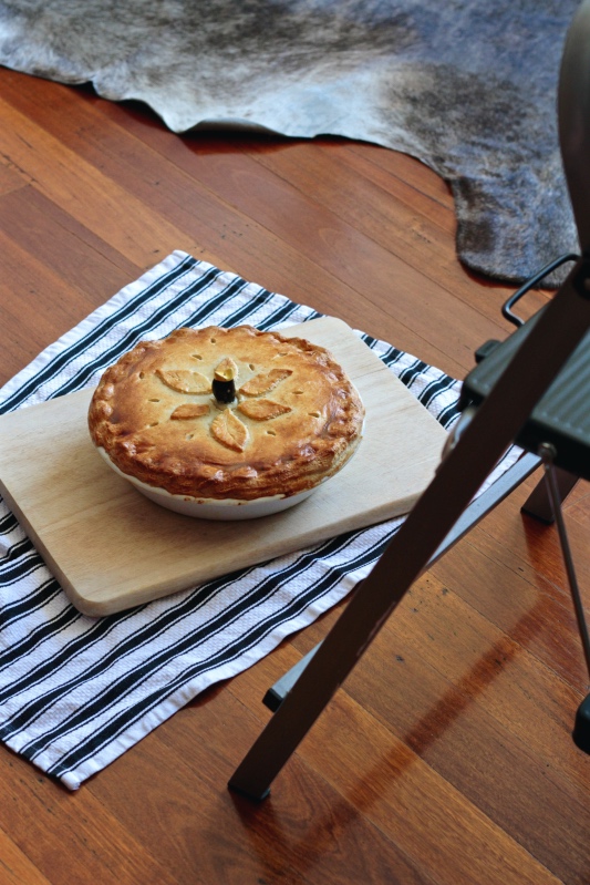 Chicken and Leek Pie with homemade puff pastry