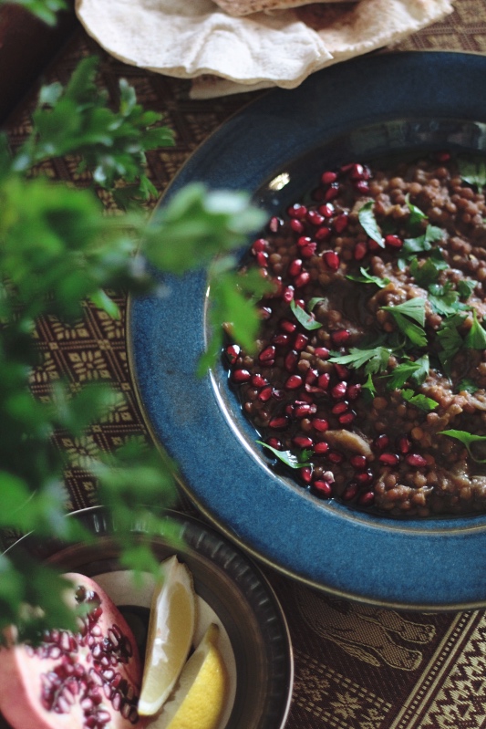 Rummaniyeh - Palestinian Lentil and Aubergine Stew