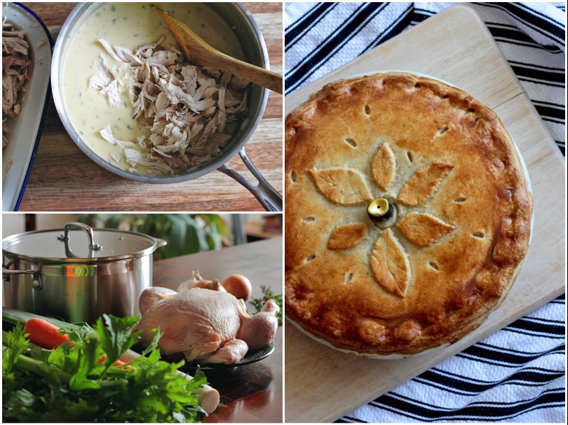 Chicken and Leek Pie with homemade puff pastry