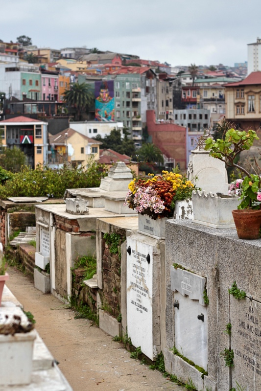 Cemetery on the hill in Valparaiso