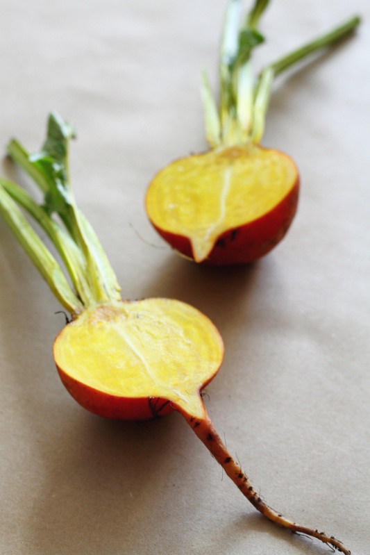 Winter Market Salad with roasted golden beetroot