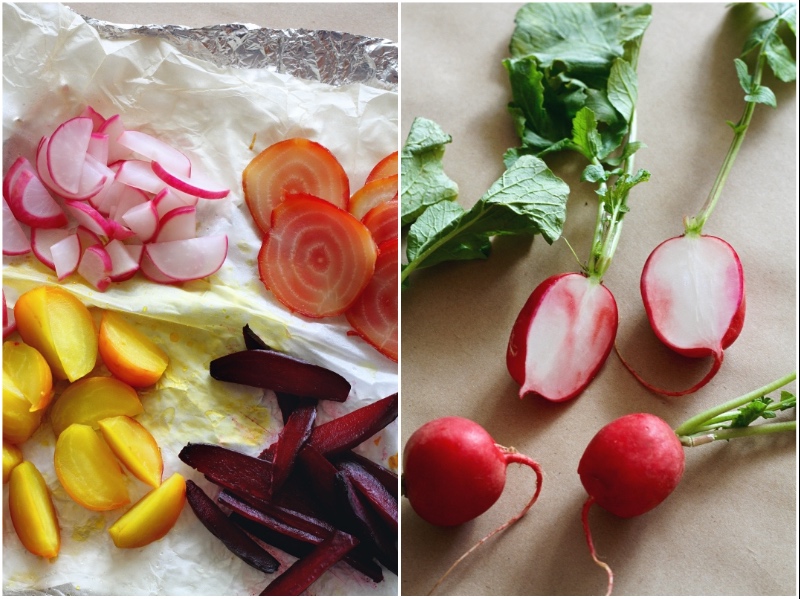 Roasted beetroot and radishes Winter Market Salad