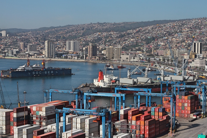 Overlooking the port in Valparaiso