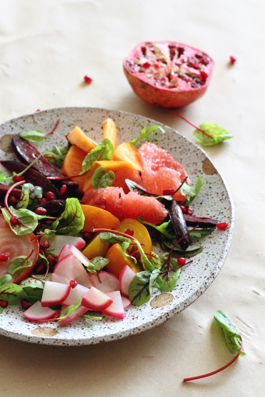 Winter Market Salad with Beetroot, citrus and bitter greens
