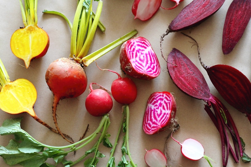 Red, gold and chioggia beetroot