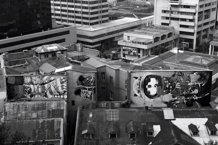 Street art in Valparaiso, Chile - mural by Inti