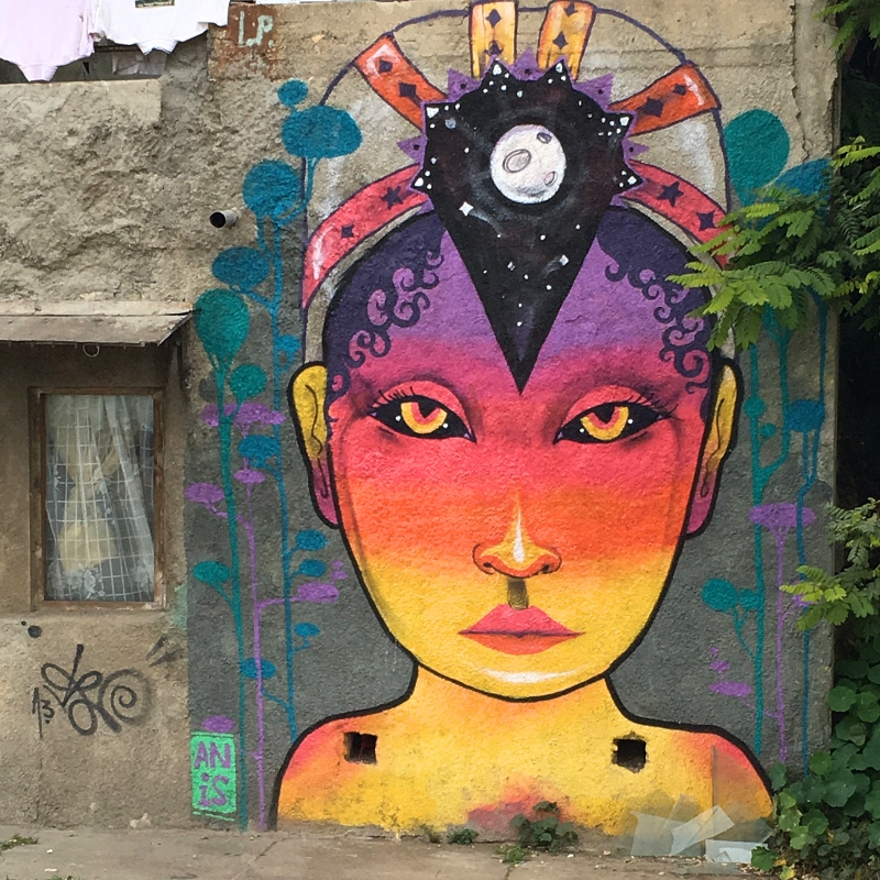 Street art by Anis in Valparaiso, Chile