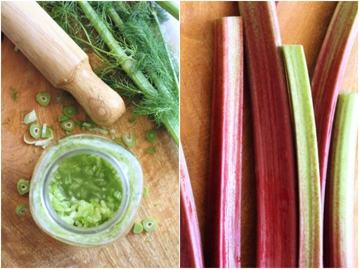Making fennel-infused gin, to be paired with rhubarb syrup in Rhubarb & Fennel Fizz cocktail