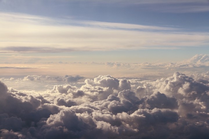 Above the clouds, over the Tasman Sea